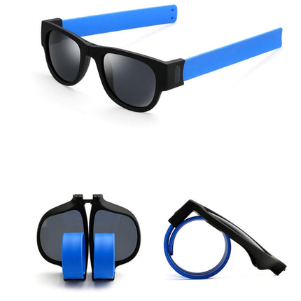 New Fashion Crimp Folding Mirror Pops Polarized Sunglasses Casual UV400 Protection Glasses for Men / Women(Blue)-garmade.com
