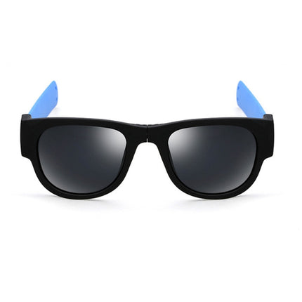 New Fashion Crimp Folding Mirror Pops Polarized Sunglasses Casual UV400 Protection Glasses for Men / Women(Blue)-garmade.com