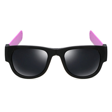 New Fashion Crimp Folding Mirror Pops Polarized Sunglasses Casual UV400 Protection Glasses for Men / Women(Purple)-garmade.com