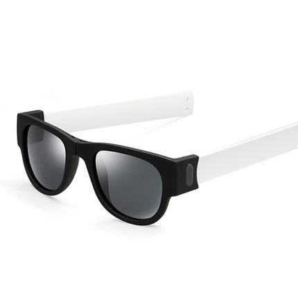 New Fashion Crimp Folding Mirror Pops Polarized Sunglasses Casual UV400 Protection Glasses for Men / Women(White)-garmade.com