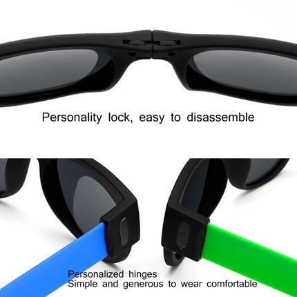 New Fashion Crimp Folding Mirror Pops Polarized Sunglasses Casual UV400 Protection Glasses for Men / Women(White)-garmade.com