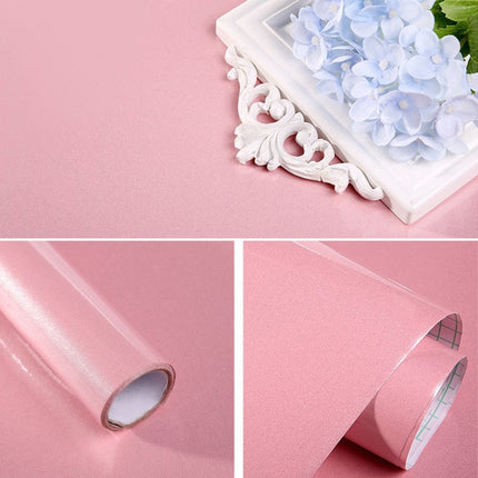 Pearlescent Creative PVC Brick Decoration Furniture Wallpaper Stickers Bedroom Living Room Wall Waterproof Wallpaper Roll, Size: 60x500cm(Pink)-garmade.com