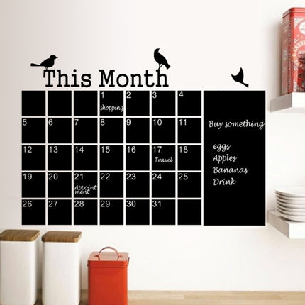 Calendar Chalkboard Wall Stickers PVC Removable Blackboard Office Decoration Suppliess-garmade.com