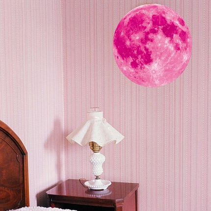 Fluorescent Moon Wall Stickers Halloween Wall Stickers Bedroom Living room Decorative Wall Stickers(Pink)-garmade.com