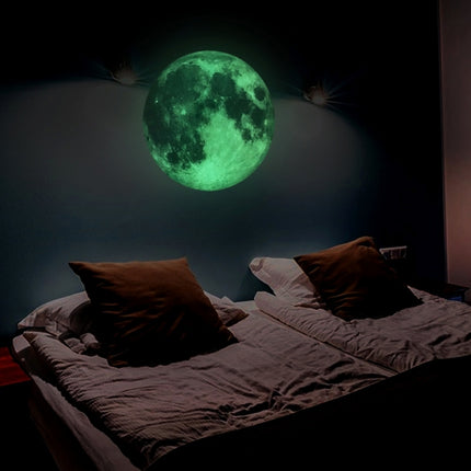 Fluorescent Moon Wall Stickers Halloween Wall Stickers Bedroom Living room Decorative Wall Stickers(Pink)-garmade.com