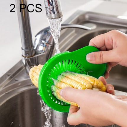 2 PCS Creative Kitchen Utensils Multi-Functional Portable Corn Brush Slit to Brush, Random Color Delivery(Green)-garmade.com