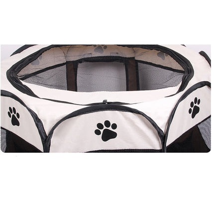 Fashion Oxford Cloth Waterproof Dog Tent Foldable Octagonal Outdoor Pet Fence, S, Size: 73 x 73 x 43cm(Coffee)-garmade.com