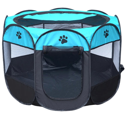 Fashion Oxford Cloth Waterproof Dog Tent Foldable Octagonal Outdoor Pet Fence, S, Size: 73 x 73 x 43cm(Blue)-garmade.com