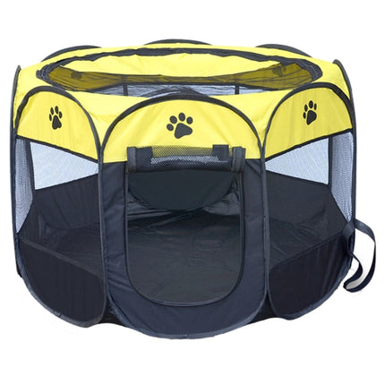 Fashion Oxford Cloth Waterproof Dog Tent Foldable Octagonal Outdoor Pet Fence, S, Size: 73 x 73 x 43cm(Yellow)-garmade.com