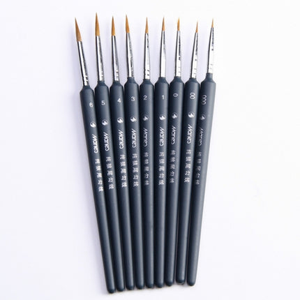 9 PCS / Set Art Supplies Weasel Hair Brush Watercolor Hook Line Brush Depict the Edge Pen Oil Painting Pen-garmade.com