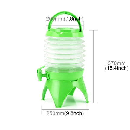 Multi-functional Outdoor Camping Telescopic Folding Retractable Beer Water Storage Bucket Drinking Water Outdoor Tools, Capacity: 5L(Green)-garmade.com