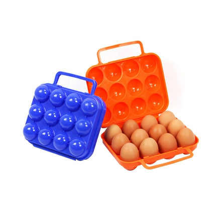 Outdoor Portable 12 Grid Egg Storage Case Holder Tray Carrier Crush-proof Break-proof Protection for Picnic Outdoor Hiking, Random Color Delivery-garmade.com