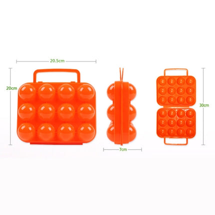 Outdoor Portable 12 Grid Egg Storage Case Holder Tray Carrier Crush-proof Break-proof Protection for Picnic Outdoor Hiking, Random Color Delivery-garmade.com