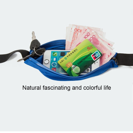 Multifunctional Outdoor Sports Waterproof High Stretch Faux Leather Fabric Single Waist Bag with Night Reflective Strip, Random Color Delivery-garmade.com