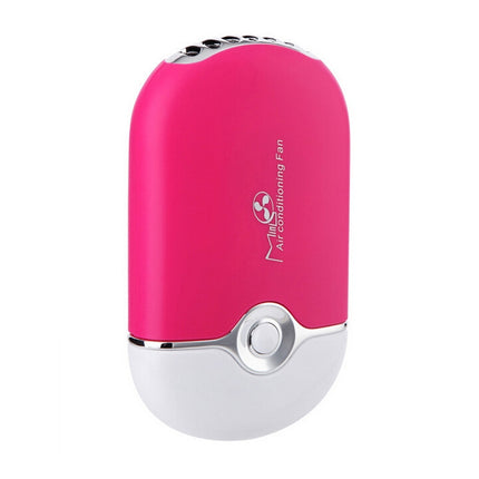 Portable Mini USB Charging Air Conditioner Refrigerating Handheld Small Fan (Magenta)-garmade.com