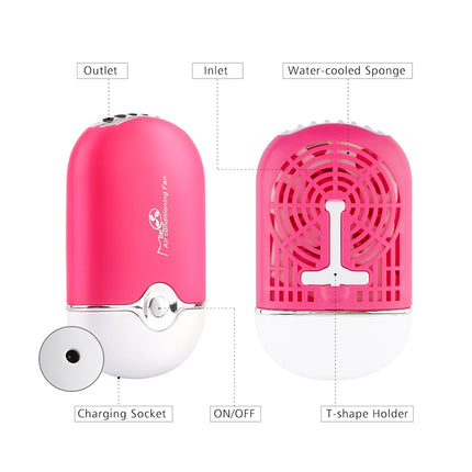 Portable Mini USB Charging Air Conditioner Refrigerating Handheld Small Fan (Magenta)-garmade.com