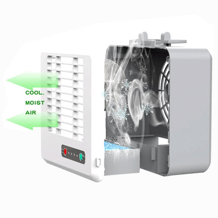 Portable Mini Silent Household Energy Saving Desktop Air Conditioner Fan Electric Air Cooler(White)-garmade.com