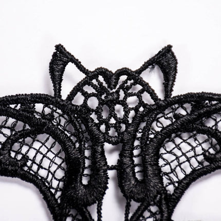 Halloween Masquerade Party Dance Sexy Lady Lace Bat Mask(Black)-garmade.com