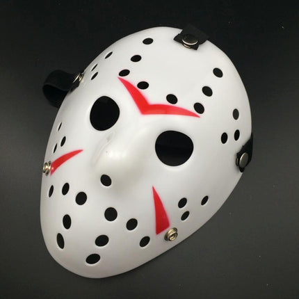 Halloween Party Cool Thicken Jason Mask (Red + White)-garmade.com