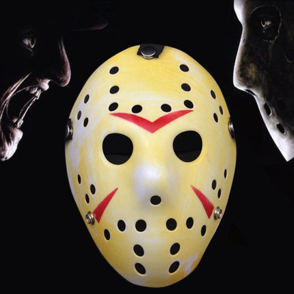 Halloween Party Cool Thicken Jason Mask (Red + Yellow)-garmade.com