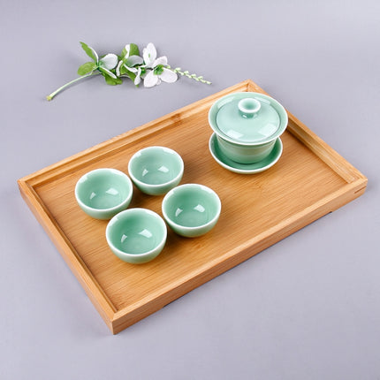 Bamboo Right Angle Tea Tray Tea Table, Size: 44x32cm-garmade.com