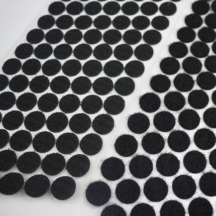 1000 PCS 15mm Round Nylon Adhesive Hook and Loop Fastener(Black)-garmade.com