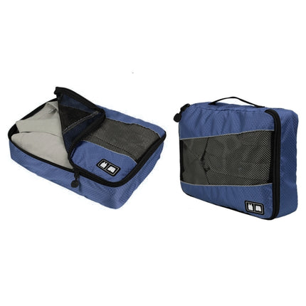 3 PCS / Sets Multi-function Football Texture 210D Polyester Waterproof Travel Clothes Underwear Storage Bag(Dark Blue)-garmade.com