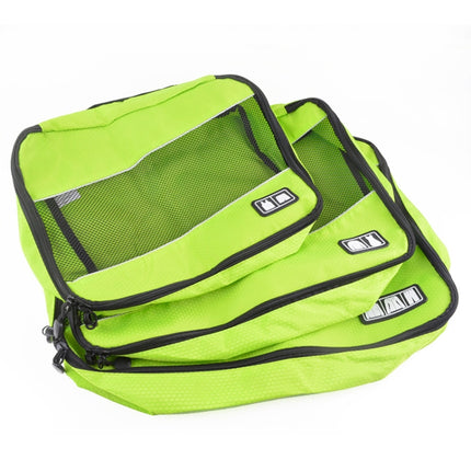 3 PCS / Sets Multi-function Football Texture 210D Polyester Waterproof Travel Clothes Underwear Storage Bag(Green)-garmade.com