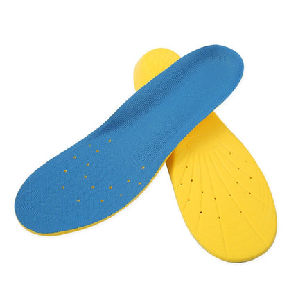 1 Pair PU Breathable Soft Sports Shock-absorbing Insole Sweat-absorbent Foot Pad Elastic Shoe Insert, Size: S(2-5 Yards)(Blue)-garmade.com