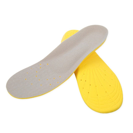 1 Pair PU Breathable Soft Sports Shock-absorbing Insole Sweat-absorbent Foot Pad Elastic Shoe Insert, Size: S(2-5 Yards)(Yellow)-garmade.com