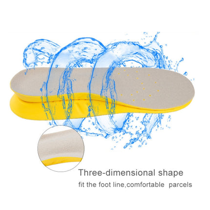 1 Pair PU Breathable Soft Sports Shock-absorbing Insole Sweat-absorbent Foot Pad Elastic Shoe Insert, Size: S(2-5 Yards)(Yellow)-garmade.com