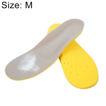 1 Pair PU Breathable Soft Sports Shock-absorbing Insole Sweat-absorbent Foot Pad Elastic Shoe Insert, Size: M(6-9 Yards)(Yellow)-garmade.com
