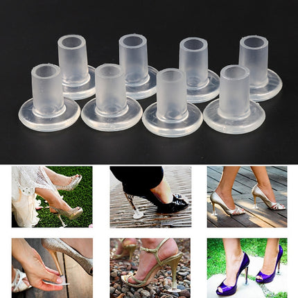 5 Pairs Non-slip Wear-resistant Increase Shoes High Stiletto Heel Protector Caps, Random Color Delivery-garmade.com