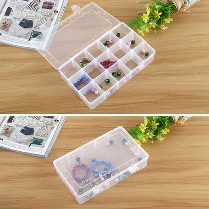 Removable Grid Compartment Plastic Box Organizerfor Jewelry Earring Fishing Hook Small Accessories, Size: Large, 15 Slots-garmade.com