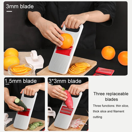 C321 Multifunctional Household Kitchen Stainless Steel Vegetables Cutter Potato Grater (Silver)-garmade.com