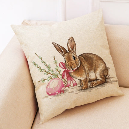 Easter Bunny Eggs Pattern Sofa Cushion Car Pillow, Size : 45 x 45cm-garmade.com