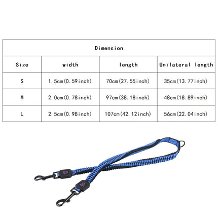 Pet Telescopic Buffer Double Traction Rope Nylon Reflective Braided Rope, Small, Length: 70cm, Random Color Delivery-garmade.com