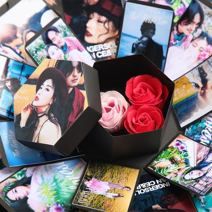 Surprise Hexagon Blooming DIY Handmade Album Creative Photo Box Star Gift Box-garmade.com