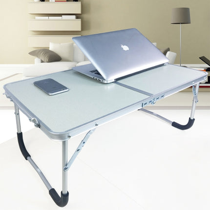 Rubber Mat Adjustable Portable Laptop Table Folding Stand Computer Reading Desk Bed Tray (White)-garmade.com