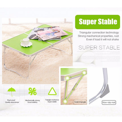 Plastic Mat Adjustable Portable Laptop Table Folding Stand Computer Reading Desk Bed Tray (Green)-garmade.com