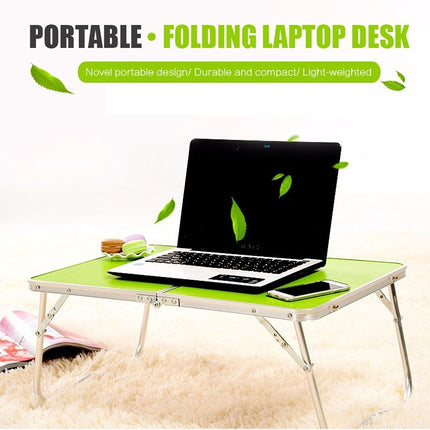 Plastic Mat Adjustable Portable Laptop Table Folding Stand Computer Reading Desk Bed Tray (Brown)-garmade.com