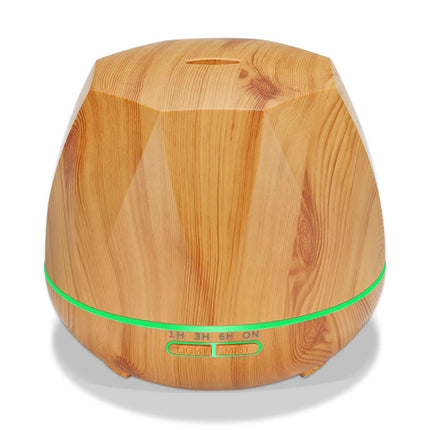 Diamond Wood Grain Remote Control Ultrasonic Humidifier Aromatherapy Machine Automatic Alcohol Sprayer with LED Lights, Capacity: 400mL, US Plug (Light Wood Color)-garmade.com