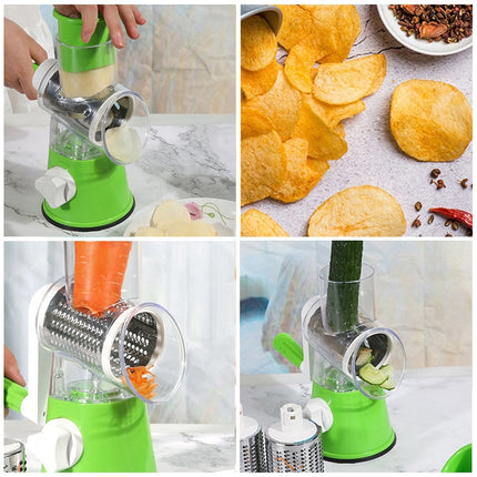 Hand-operated Multi-functional Vegetable Chopper Cheese Slicing Machine (Red)-garmade.com