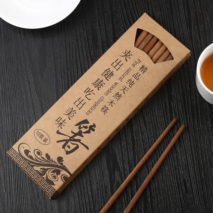 10 Pairs Natural Iron Wood Non-slip Chopsticks-garmade.com