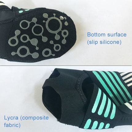 1 Pair Anti-Slip Yoga Socks Toeless Pilates Socks Ballet Yoga Pilates Barre Shoes for Women, 245-250mm Foot Length(Green)-garmade.com