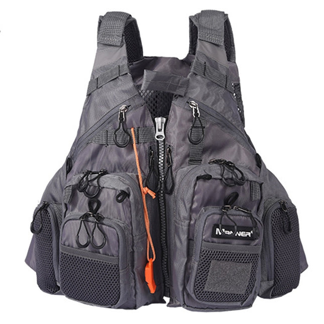 MANNER Outdoor Multifunctional Fishing Life Vest Swimming Life Jacket (Grey)-garmade.com