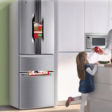 3 in 1 Christmas Style Cloth Fridge Microwave Oven Door Handle Cover Set, Size: 23*14cm-garmade.com