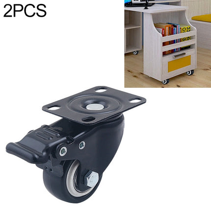 2 PCS 1.5 inch Furniture Cabinet Coffee Table Silent Universal Brake Wheel-garmade.com