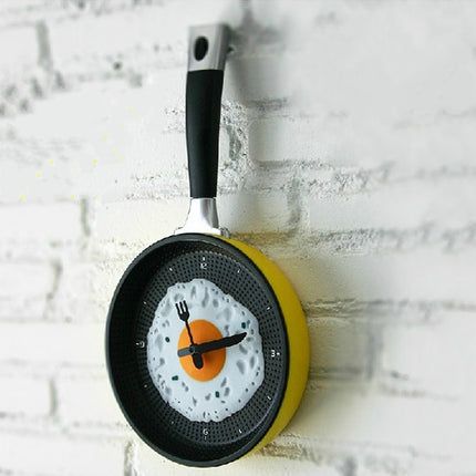 Fried Egg Pan Shape Creative Living Room Decorative Wall Clock (Orange)-garmade.com