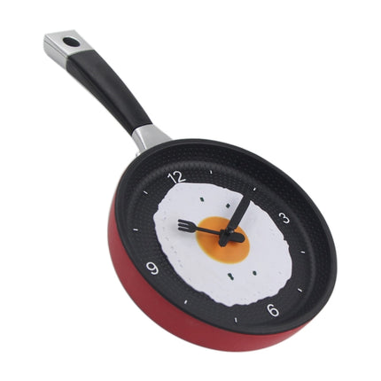 Fried Egg Pan Shape Creative Living Room Decorative Wall Clock (Red)-garmade.com